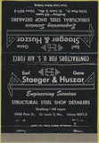 Matchbook Cover - Staeger Huszar Engineering Services St Louis MO 40 Strike