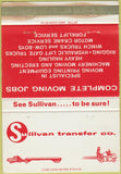 Matchbook Cover - Sullivan Transfer trucking Dallas Fort Worth TX WEAR 40 Strike
