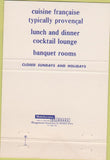 Matchbook Cover - Restaurant La Provencal Washington DC 40 Strike