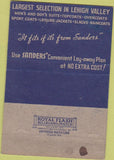 Matchbook Cover - Sanders Clothes Allentown PA 40 Strike