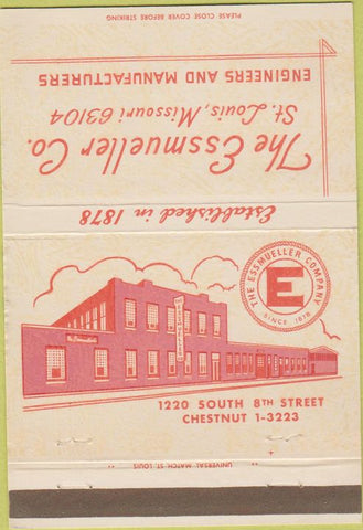 Matchbook Cover - The Essmueller Co Engineering St Louis MO 40 Strike