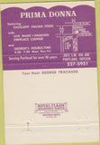 Matchbook Cover - Francasso's Prima Donna restaurant Portland OR 40 Strike