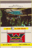 Matchbook Cover - Western Construction Swimming Pools Lake Charles LA 40 Strike