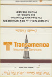 Matchbook Cover - Transamerica Insurance Big Rapids MI 40 Strike