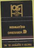 Matchbook Cover - Komatsu Dresser Tractors Mobile Birmingham AL 40 Strike