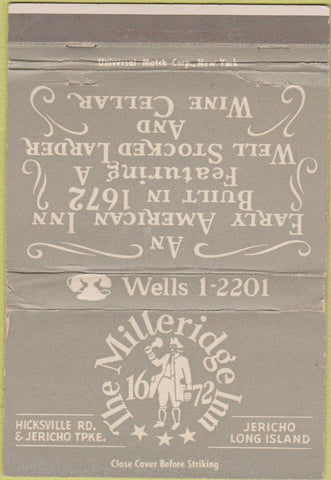 Matchbook Cover - Milleridge Inn Jericho Long Island LI NY 40 Strike