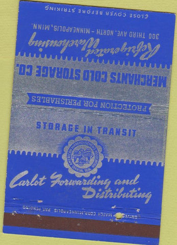 Matchbook Cover - Merchants Cold Storage Refrigeration Minneapolis MN 40 Strike