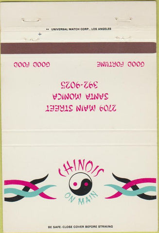 Matchbook Cover - Chinois on Main Santa Monica CA Ying Yang 40 Strike