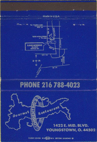 Matchbook Cover - Sorrentino's Restaurant Youngstown OH 40 Strike