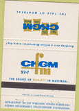 Matchbook Cover - CRGM FM 97.7 radio Montreal QC 40 Strike