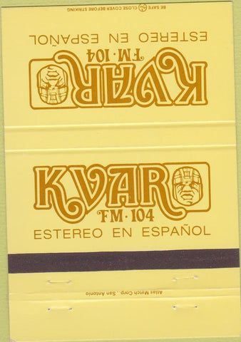 Matchbook Cover - KVAR FM 104 Espanol TX? 40 Strike