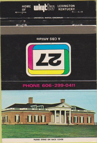 Matchbook Cover - CBS 27 Lexington KY WKYT TV 40 Strike