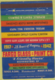 Matchbook Cover - Fargo Glass  and  Paint Co Minot ND 40 Strike