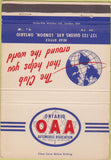 Matchbook Cover - Ontario Automobile Assoc London ON Club 40 Strike