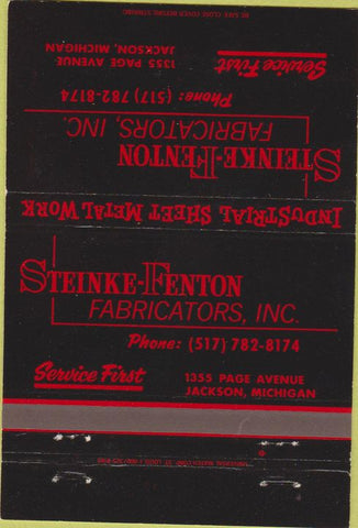 Matchbook Cover - Steinke Fenton Fabricators Jackson MI 40 Strike