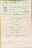 Matchbook Cover - S Soski Piroeff fast food equipment Malvern PA 40 Strike
