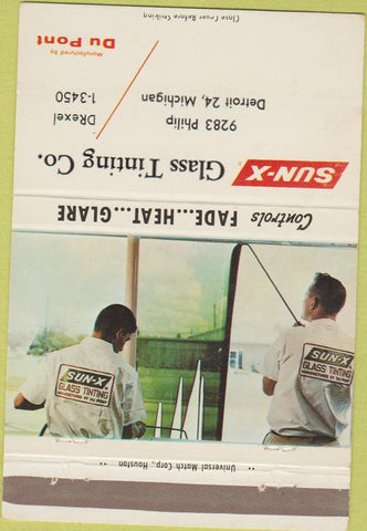 Matchbook Cover - Sun X Glass Tinting Detroit MI 40 Strike