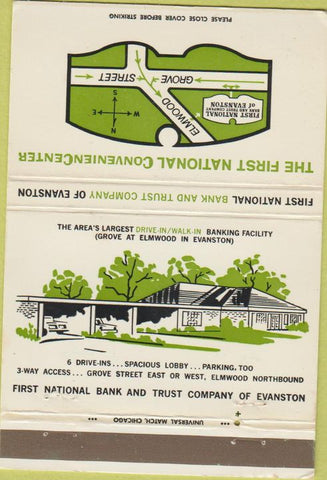 Matchbook Cover - First National Convention Center Bank Evanston IL 40 Strike
