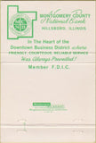 Matchbook Cover - Montgomery County National Bank Hillsboro IL 40 Strike