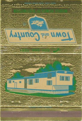 Matchbook Cover - Town  and  Country Mobile Homes trailers Verona MS 40 Strike