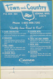 Matchbook Cover - Town  and  Country Mobile Homes trailers Verona MS 40 Strike