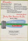 Matchbook Cover - Realty Title Insurance Washington DC 40 Strike
