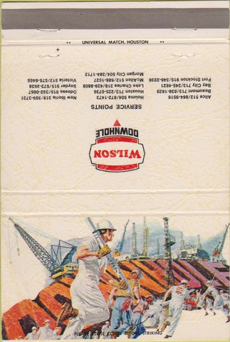 Matchbook Cover - Wilson Downhole Oil Well TX LA 40 Strike