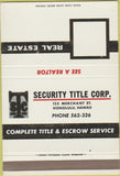 Matchbook Cover - Security Title Corp Honolulu HI 40 Strike