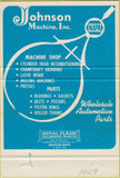 Matchbook Cover - Johnson Machine Inc Rapid City SD 40 Strike