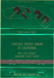 Matchbook Cover - Central Credit Union of CA Oakland California 40 Strike