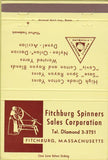 Matchbook Cover - Fitchburg Spinner Sales MA yarn 40 Strike
