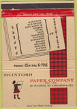 Matchbook Cover - McIntosh Paper Co Chicago IL WEAR 40 Strike
