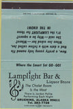 Matchbook Cover - Lamplighter Bar Gruening AK 40 Strike