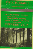 Matchbook Cover - Villa Lorraine Restaurant Brussels  40 Strike