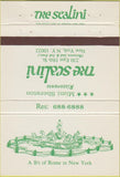Matchbook Cover - The Scalini New York City 40 Strike