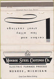 Matchbook Cover - Monroe Steel Castings Monroe MI WEAR 40 Strike