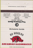 Matchbook Cover - Bank Batesville AR Razorbacks schedule 1990-91  40 Strike
