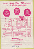 Matchbook Cover - Hong Kong Restaurant Chinatown Los Angeles CA 40 Strike
