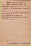 Matchbook Cover - Bob Wilson Congress San Diego CA 40 Strike