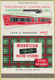 Matchbook Cover - The Morrison Co Water System Milwaukee WI 40 Strike