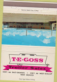 Matchbook Cover - TE Goss Trailer Sales Gallup NM Route 66 40 Strike