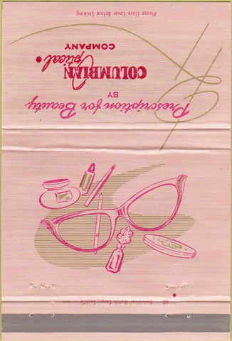 Matchbook Cover - Columbian Optical Co cat eye glasses WEAR 40 Strike