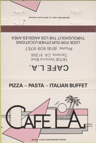Matchbook Cover - Cafe LA Tarzana CA 40 Strike
