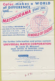 Matchbook Cover - Universal Match Corp Pat Kaiser Miami Beach FL 40 Strike