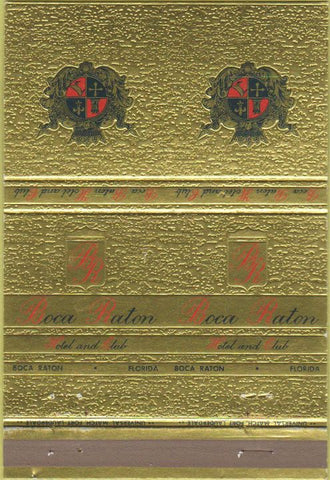 Matchbook Cover - Boca Raton Hotel Club FL Double Print