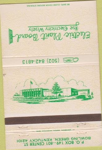 Matchbook Cover - Electric Plant Board Bowling Green KY 40 Strike