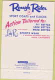Matchbook Cover - Rough Rider Men's Clothes Fremont CA suits 40 Strike