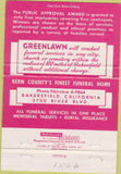 Matchbook Cover - Greenlawn Mortuary Cemetery Bakersfield CA 40 Strike