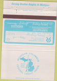 Matchbook Cover - Michigan Columbus Federal Credit Union 40 Strike