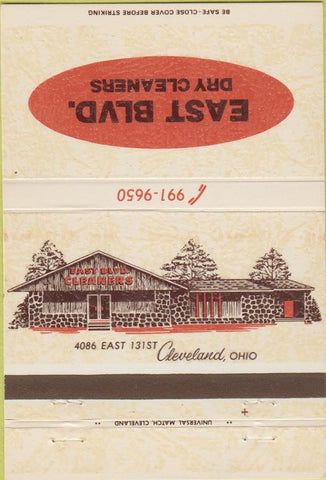 Matchbook Cover - East Blvd Dry Cleaners Cleveland OH 40 Strike